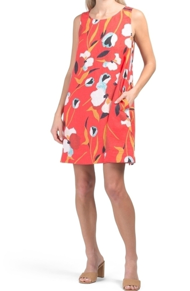 Sigrid Olsen linen sleeveless trapeze dress - Picture 1 of 8